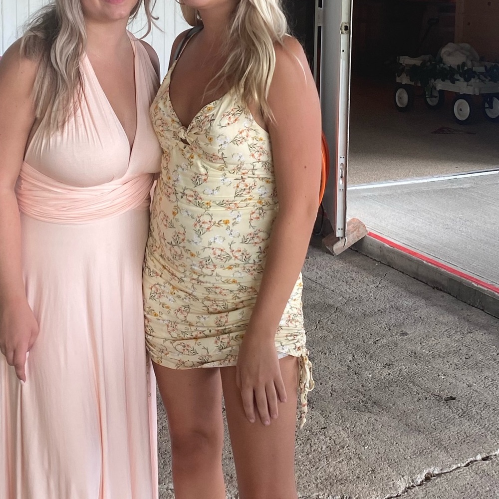 Yellow mini dress